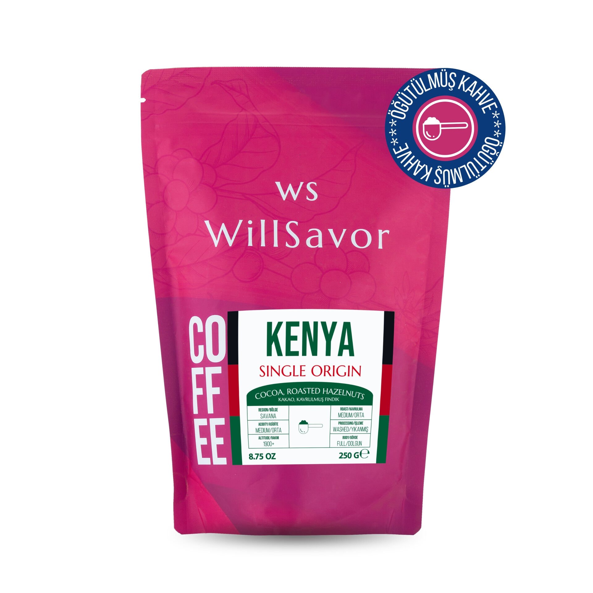 WillSavor Kenya Single Origin (ÖĞÜTÜLMÜŞ KAHVE) 250 gr
