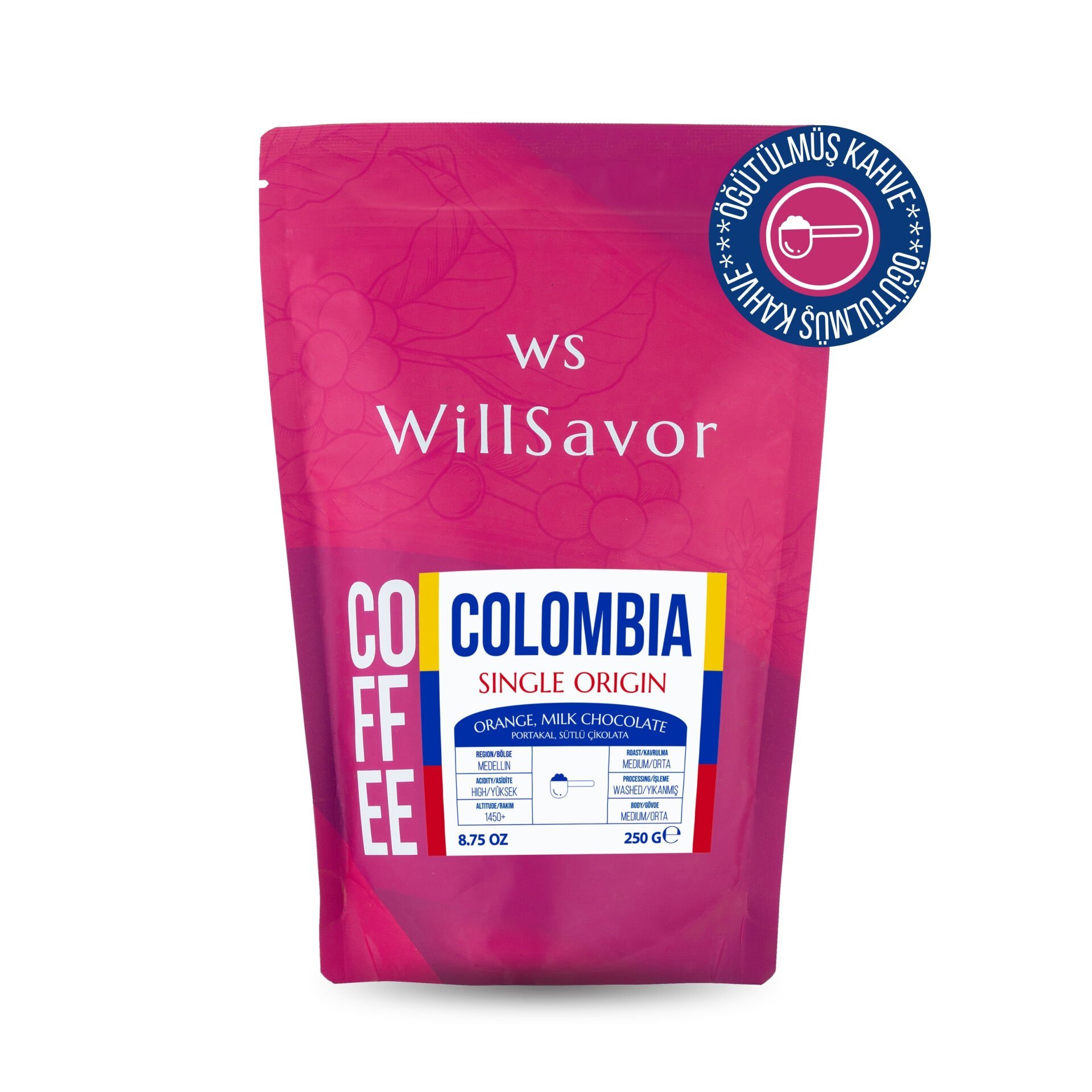 WillSavor Colombia Single Origin (ÖĞÜTÜLMÜŞ KAHVE) 250 gr