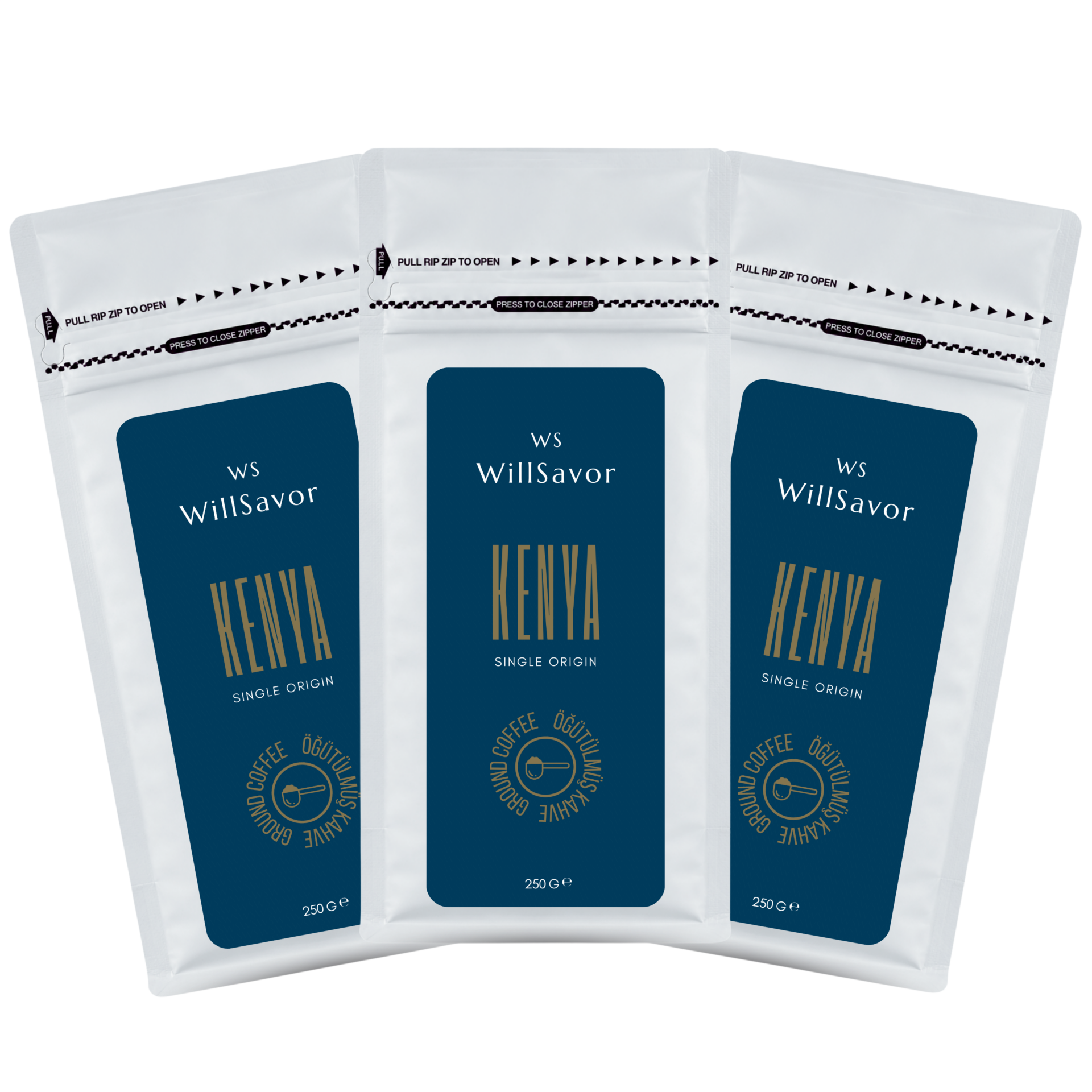 WillSavor 750 gr Avantaj Paket 3 X Kenya Single Origin %100 Arabica (ÖĞÜTÜLMÜŞ KAHVE)