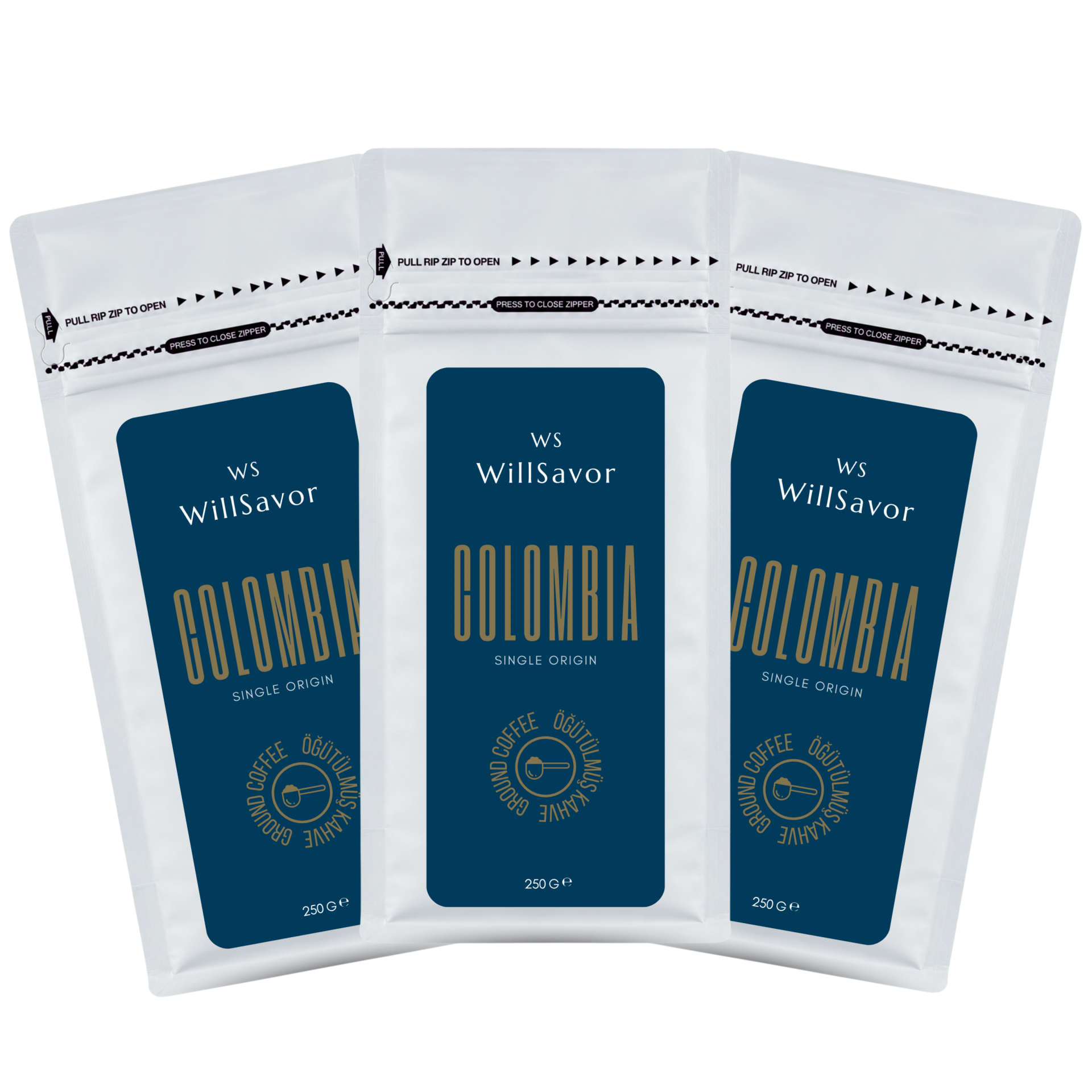 WillSavor 750 gr Avantaj Paket 3 X Colombia Single Origin % 100 Arabica (ÖĞÜTÜLMÜŞ KAHVE)