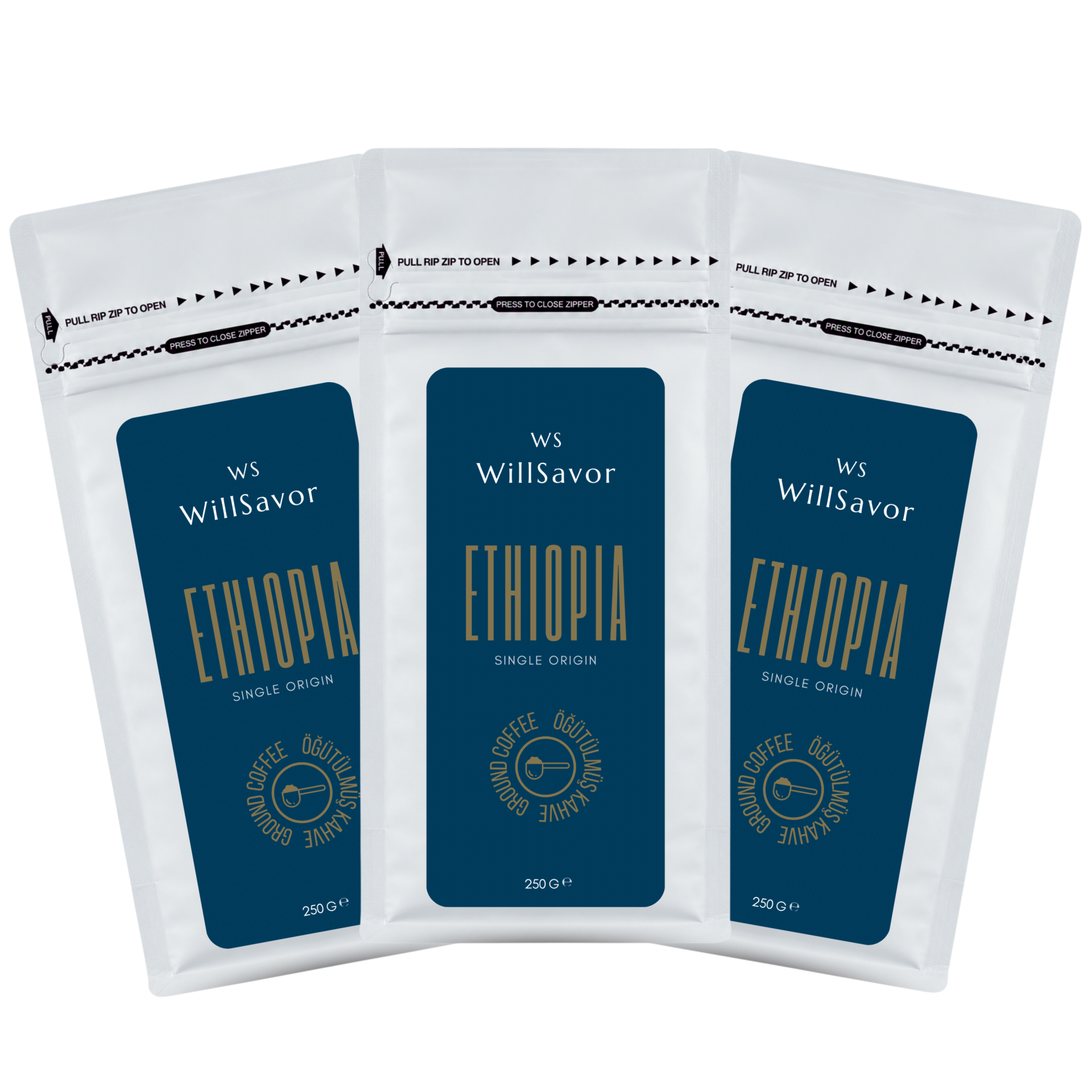 WillSavor 750 gr Avantaj Paket 3 X Ethiopia Single Origin %100 Arabica (ÖĞÜTÜLMÜŞ KAHVE)