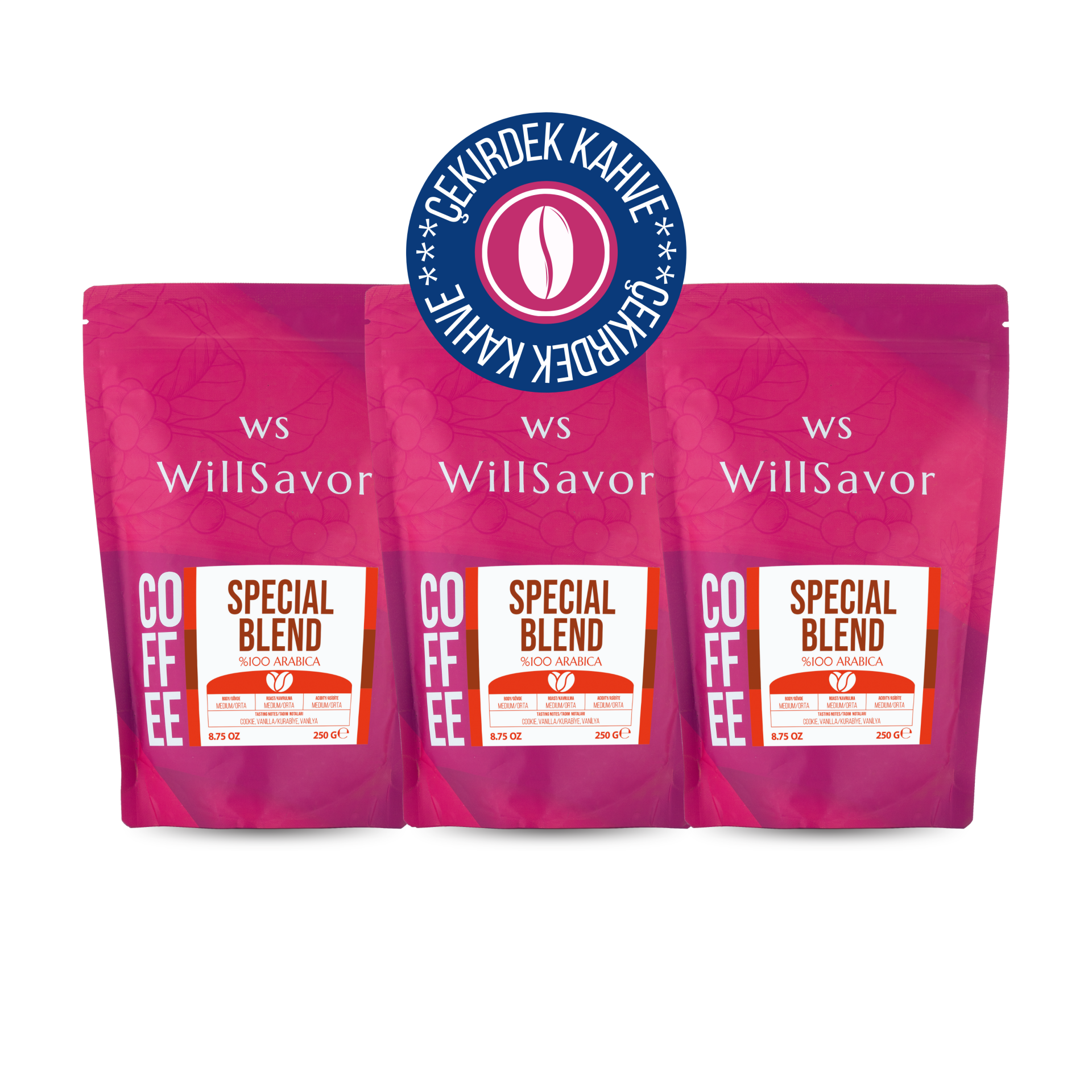 WillSavor WillSavor Avantaj Paket 3 X Special Blend %100 Arabica (ÇEKİRDEK KAHVE) 750 gr